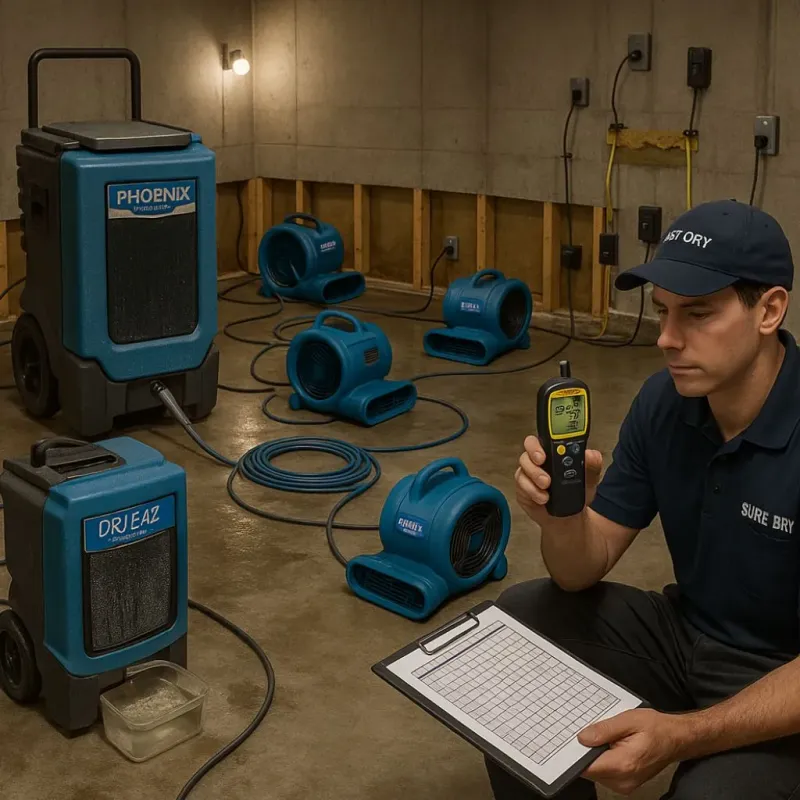 Structural Drying and Dehumidification process in Fitzwilliam, NH